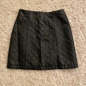 Quilted Faux Leather Skirt